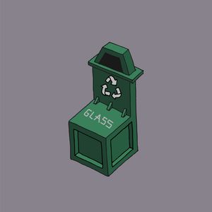 Glass recycling bin chair