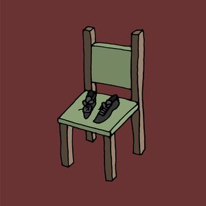 Black shoes on the chair