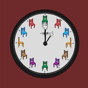 Chair clock - 01:00 PM