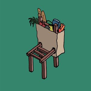 Paper grocery bag chair