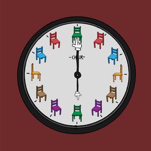 Chair clock - 06:00 PM