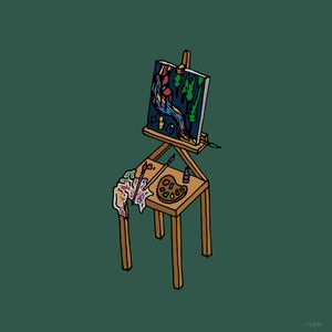 Oil on canvas chair